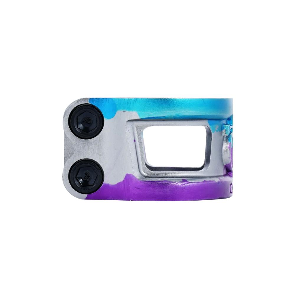 Oath Cage V2 Double - Scooter Clamp Blue Purple Titanium Side