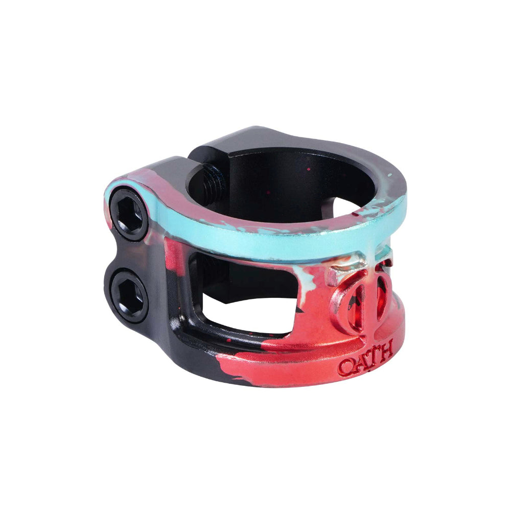 Oath Cage V2 Double HIC IHC Scooter Clamp Black Red teal Angle
