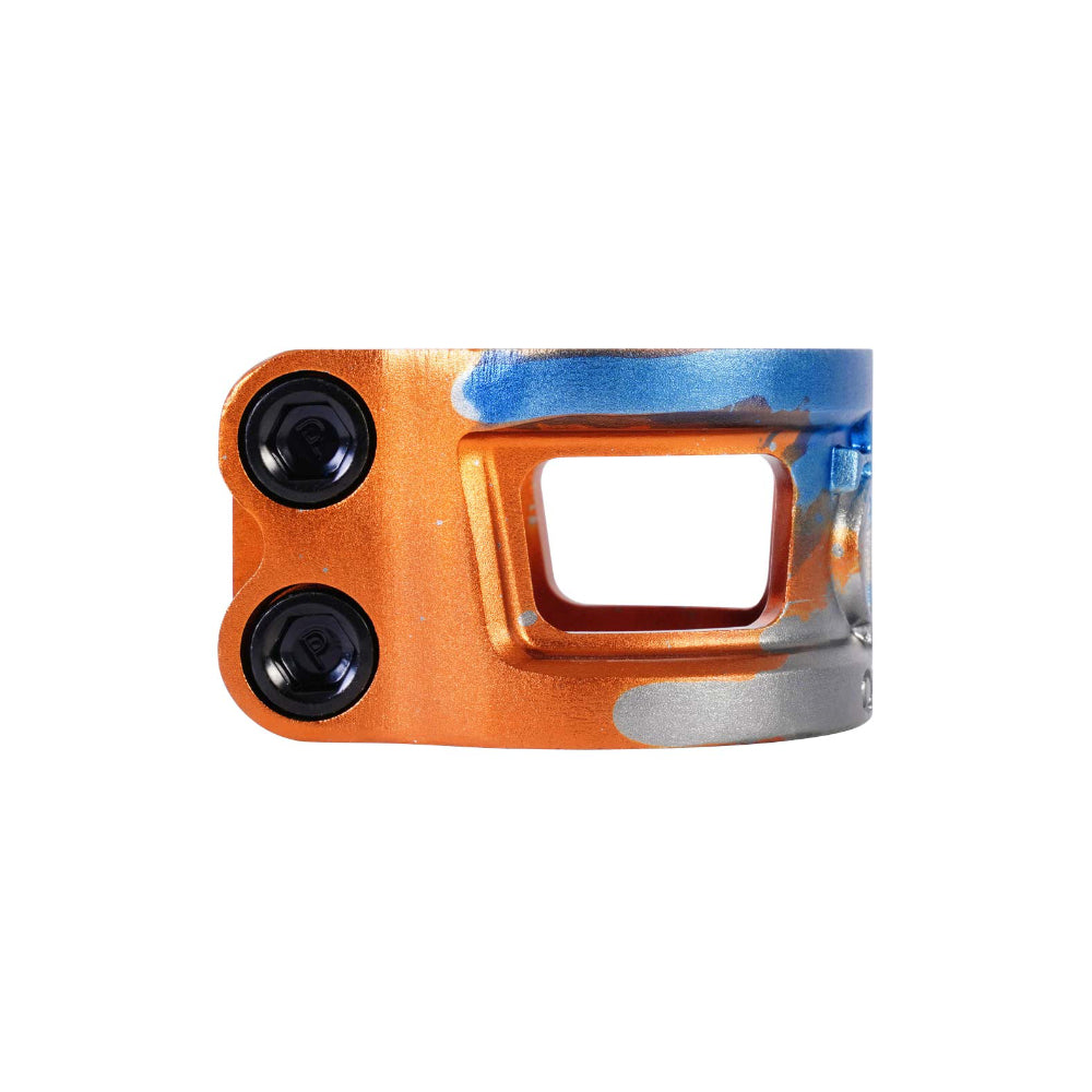 Oath Cage V2 Double HIC IHC Scooter Clamp Orange Blue Titanium Side