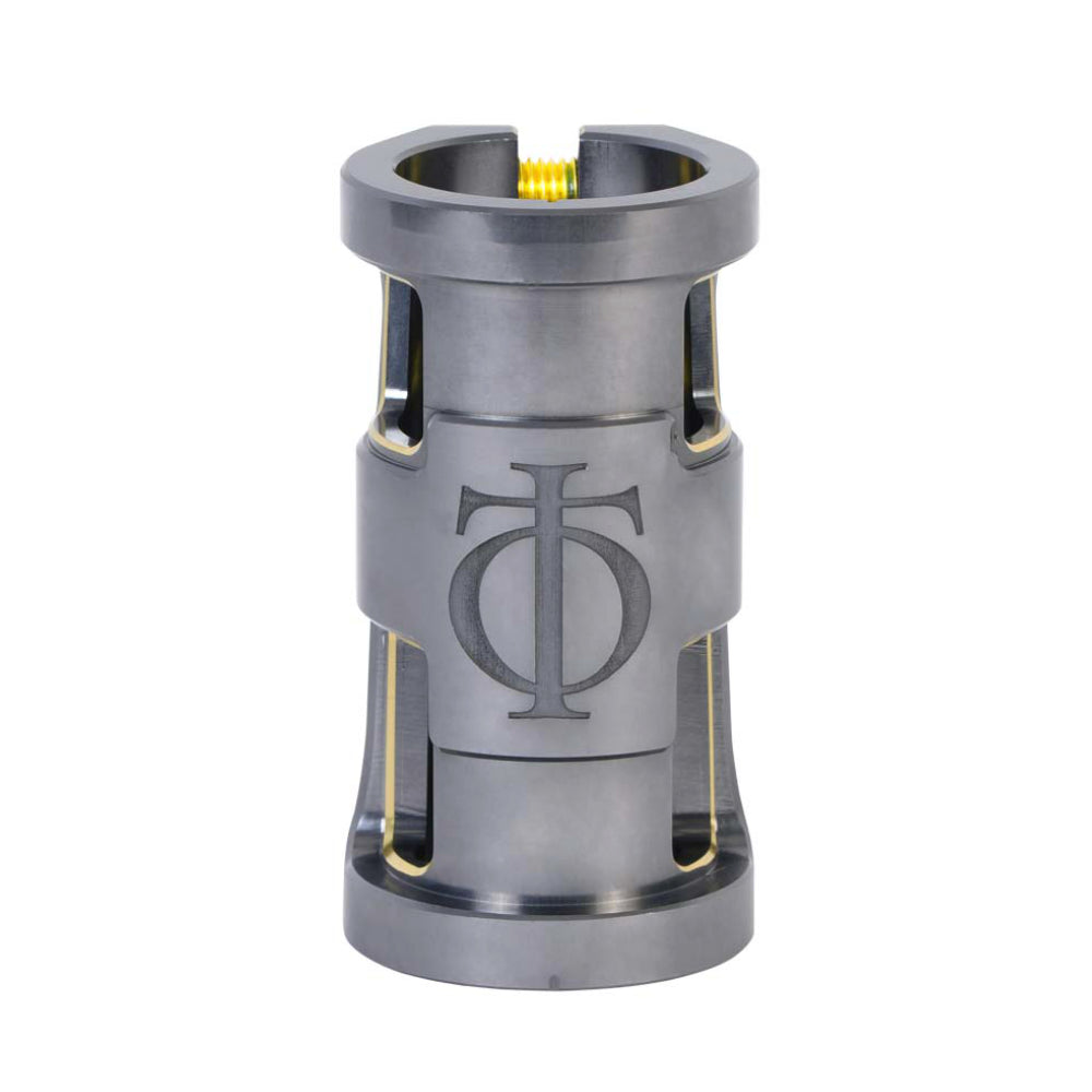 Oath Carcass SCS Light Scooter Clamp Titanium Gold Front Logo