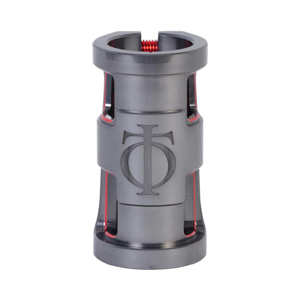 Oath Carcass SCS Light Scooter Clamp Titanium Red Front Logo