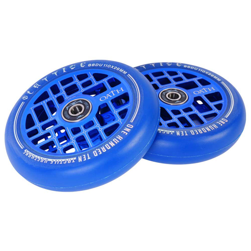 Oath Lattice 110x26mm Scooter Wheels Blue Pair