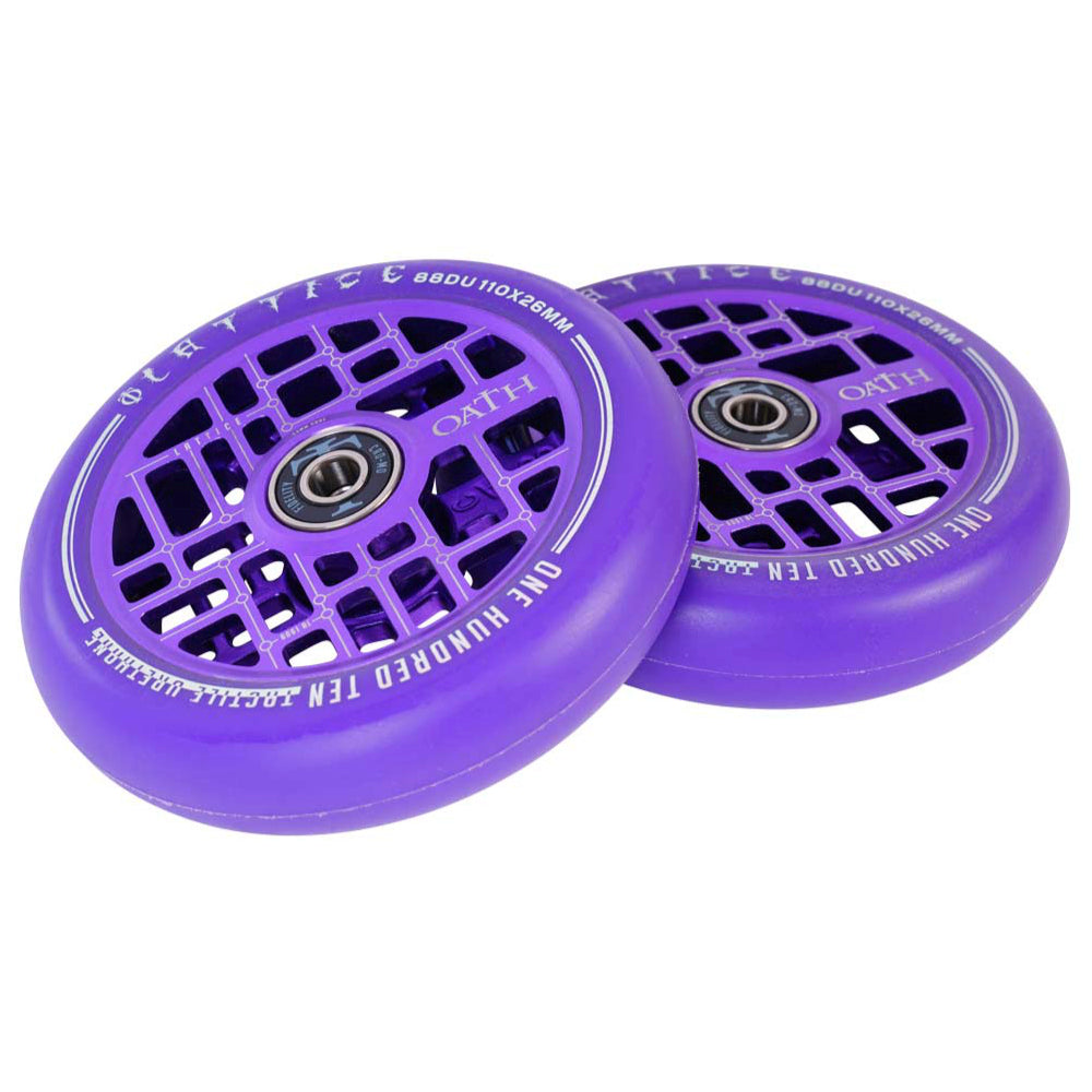 Oath Lattice 110x26mm Scooter Wheels Purple Pair