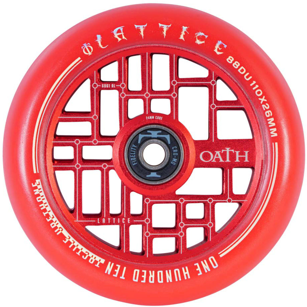 Oath Lattice 110x26mm Scooter Wheels Red
