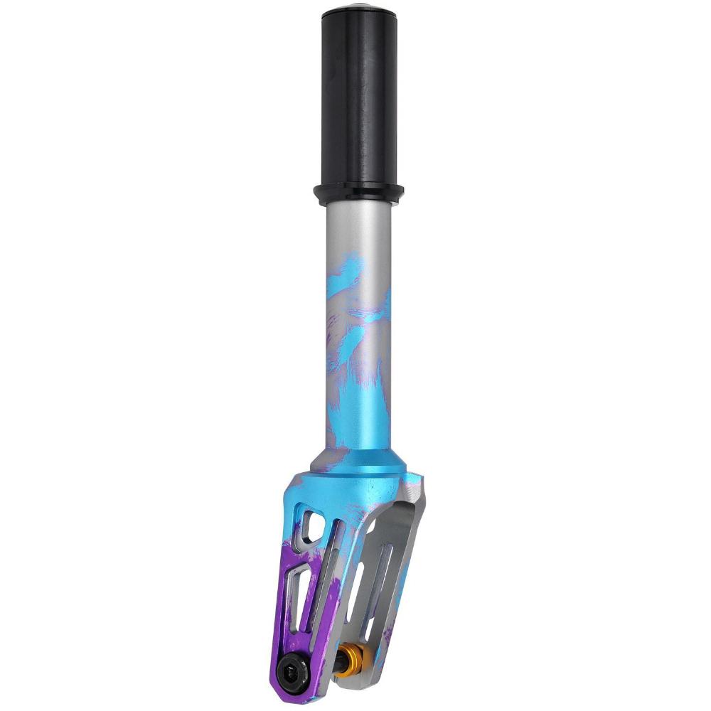 Oath Shadow IHC - Scooter Fork Blue Purple Titanium Angle