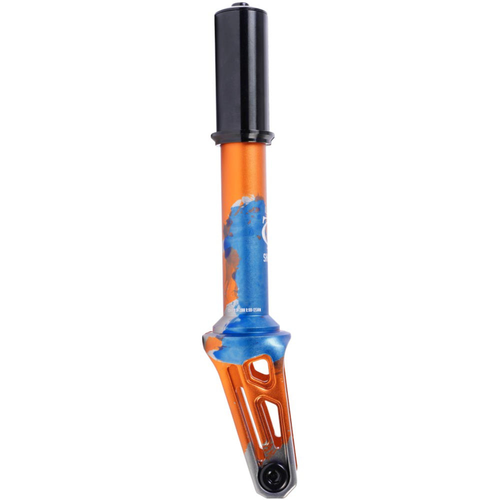 Oath Shadow IHC Scooter Fork Orange Blue Titanium Side