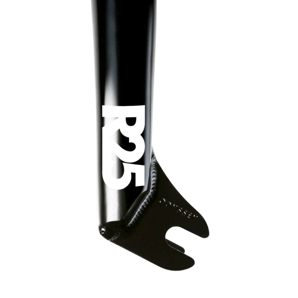 Odyssey R25 Black BMX Fork Side Logo Close Up