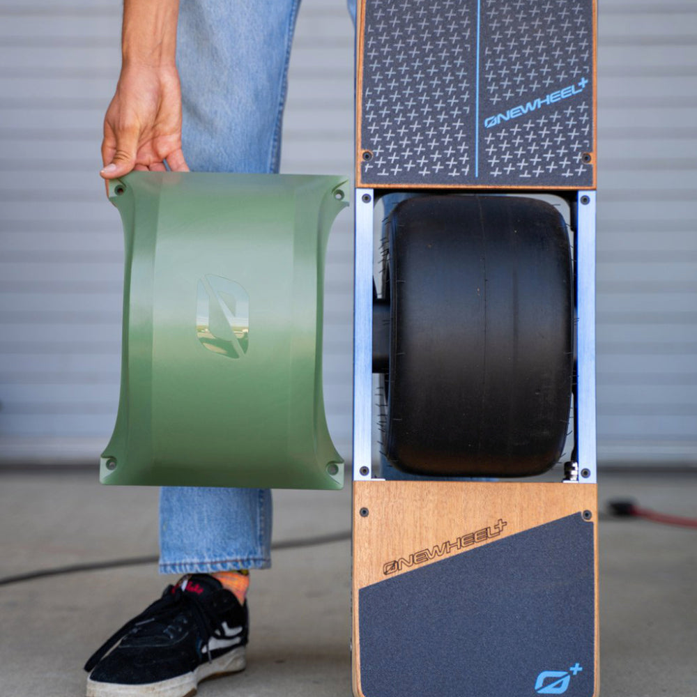 Onewheel Fender - Onewheel Accessory Dark Olive Side By Side With Onewheel+ XR