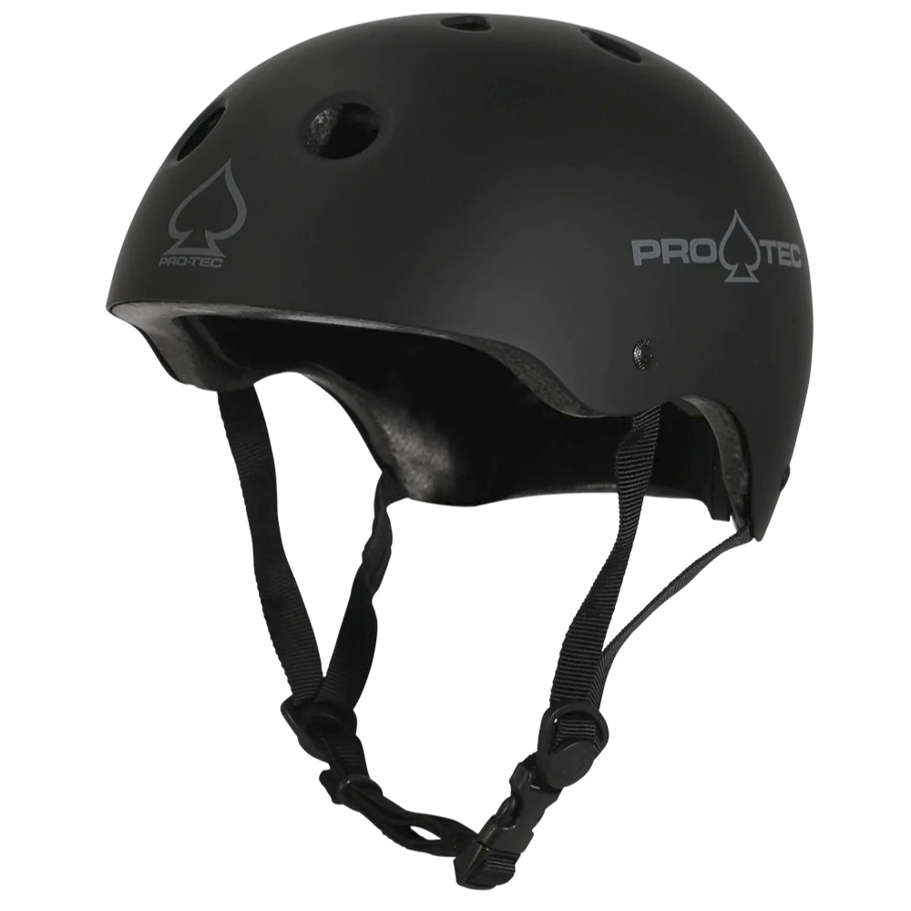 PRO-TEC Classic Skate Matte Black (CERTIFIED) - Helmet Front Left