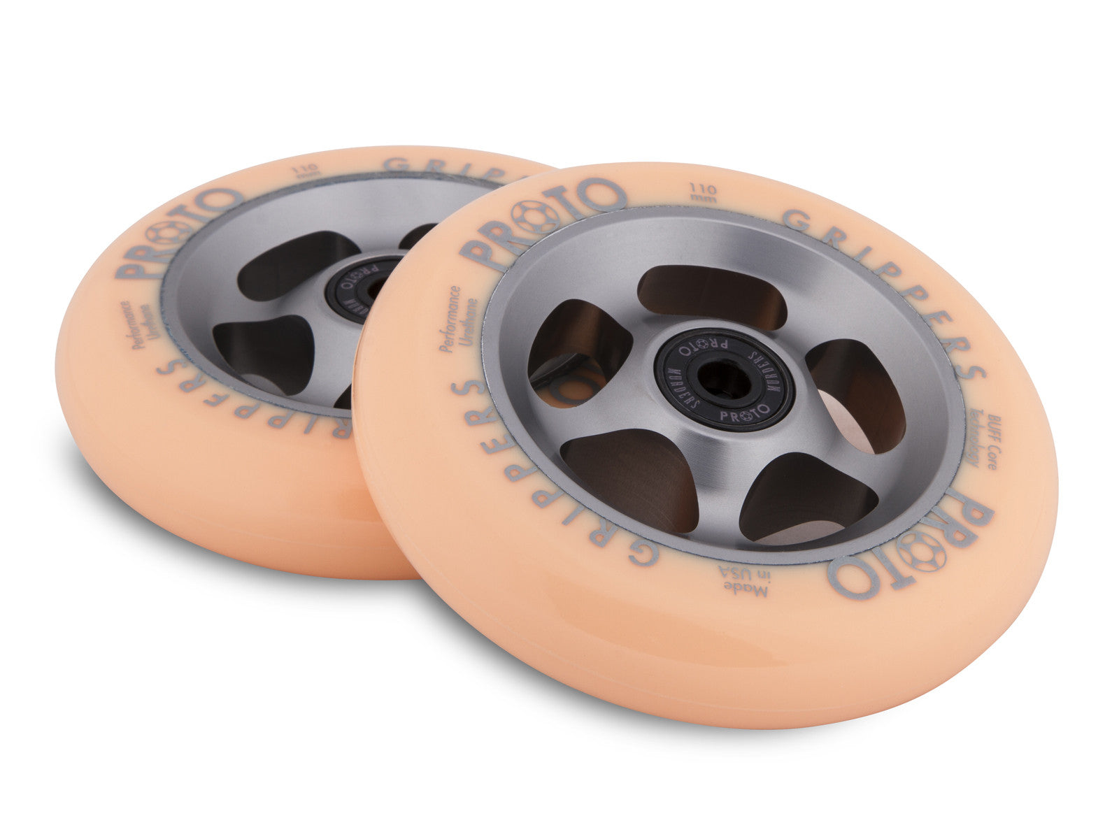 Proto Faded Grippers Pastel Orange / Ghost Grey, Scooter Wheels, Pair