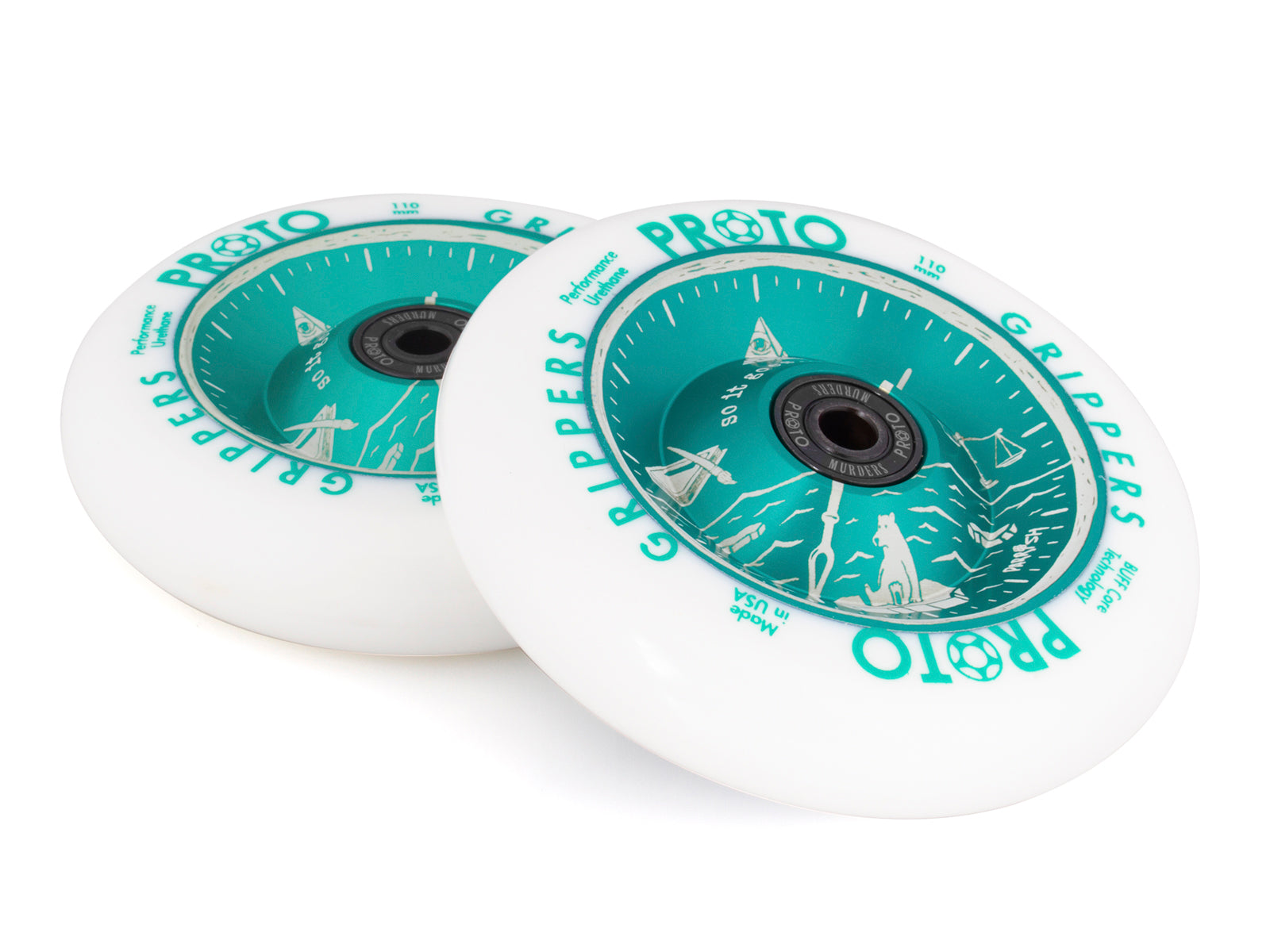 Proto Grippers Time's Up 110mm (PAIR) - Scooter Wheels Angle Picture