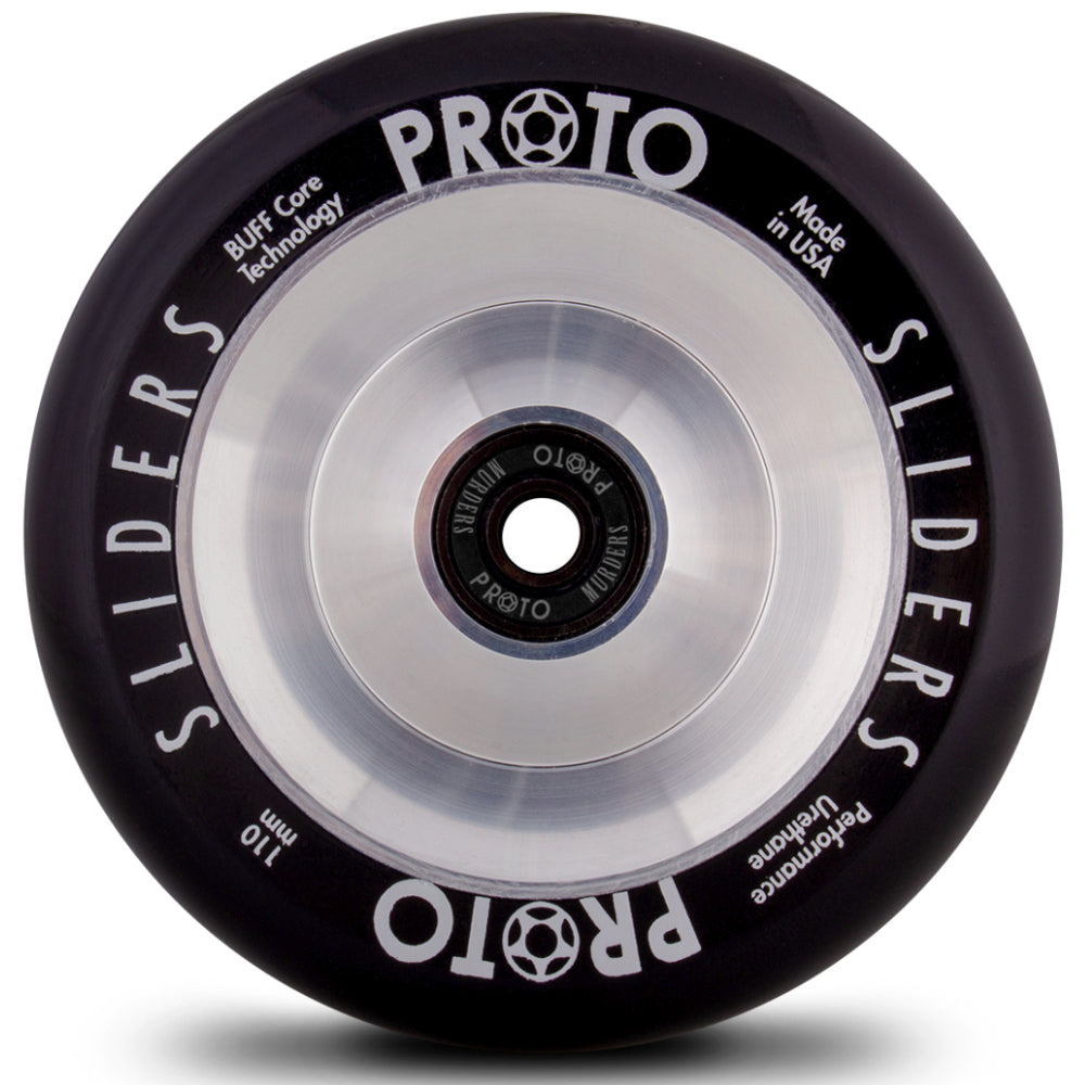 Proto Slider Full Core Black/Silver (PAIR) - Scooter Wheels