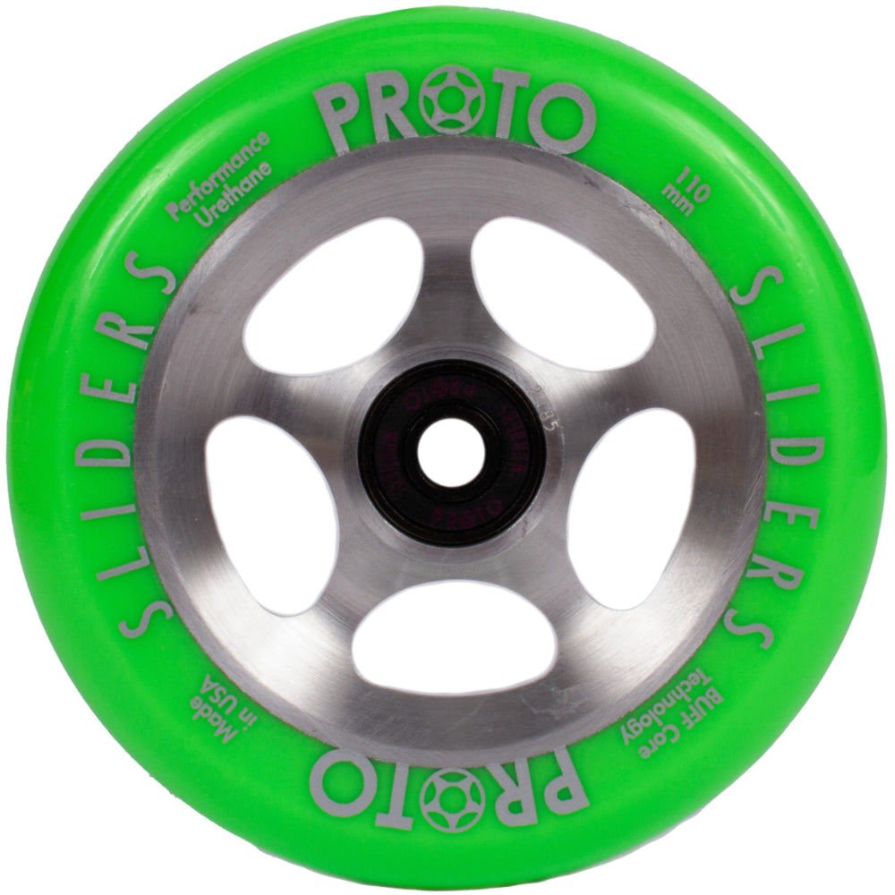 Proto StarBright Sliders Neon Green 110mm Freestyle Scooter Wheels