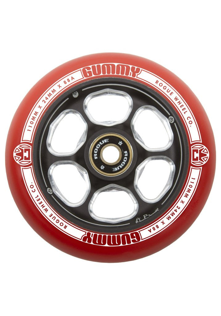 Rogue Dan Barret Signature Gummy (Pair), Scooter Wheels, Red Black
