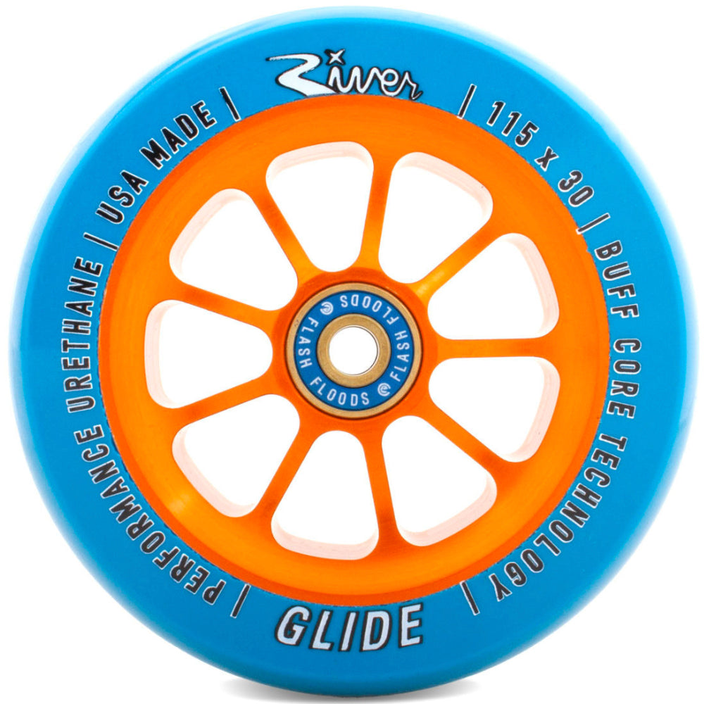 River Glides Fireset 115x30mm Street Freestyle Scooter Wheels Buff Core Technology