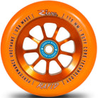 River Rapids Natural Sunset Orange 110mm Scooter Wheels River Glides are smooth, fast and flowy. Hands down the smoothest wheel in the scooter industry and ideal for hitting the park. Featuring BUFF Core Technology to reduce dehubbing. All River Wheels come with bearing removal slots for taking bearings out with ease. These wheels come with High Quality River Flash Flood Bearings Pre-installed. RIVER - STICKERS INCLUDED! All River Wheels come 