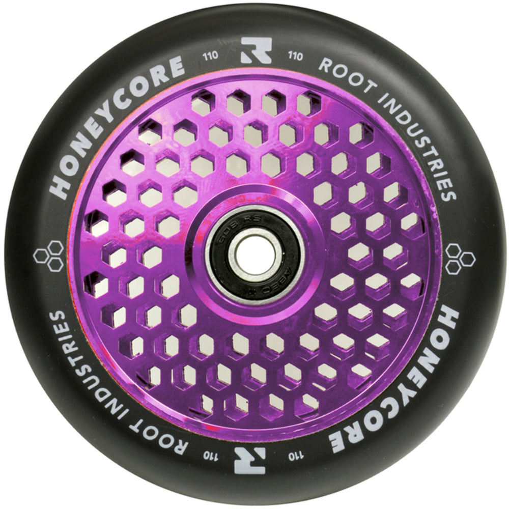 Root Industries Honeycore 110mm Black PU Freestyle Scooter Wheel Purple