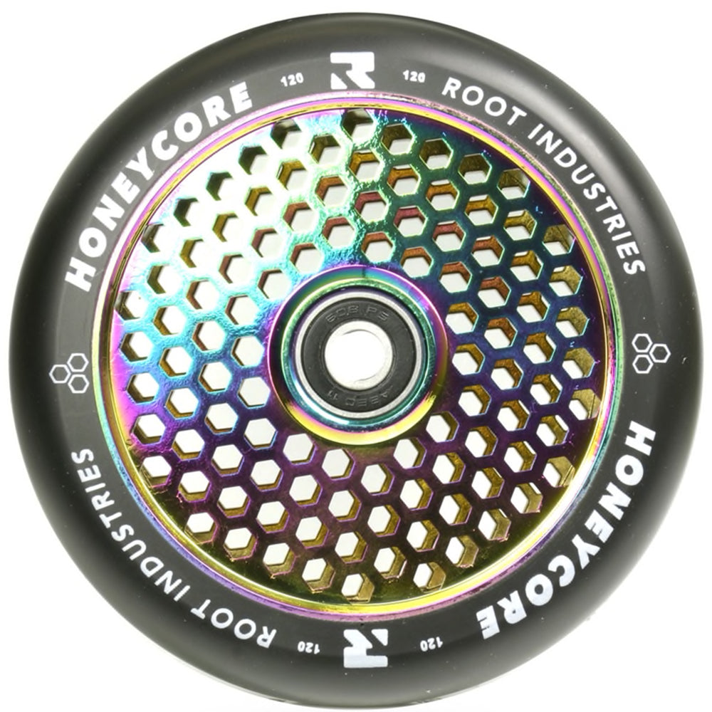 Root Industries Honeycore 120mm Black Urethane (PAIR) - Scooter Wheels Rocket Fuel Oilslick NeoChrome