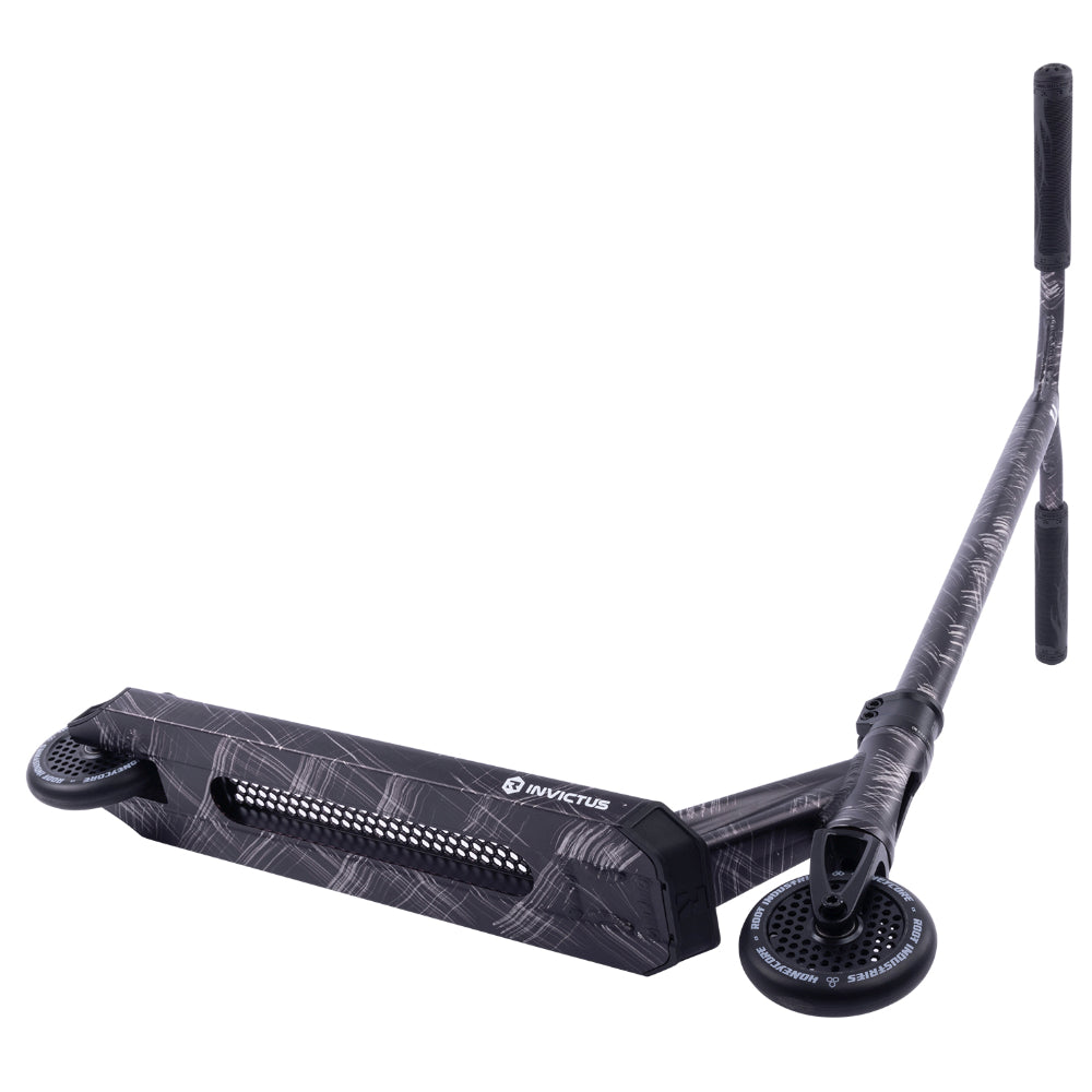Root Industries Invictus 2 ETCH Freestyle Scooter Complete Black Bottom Cut Out Honeycore Honeycomb Holes