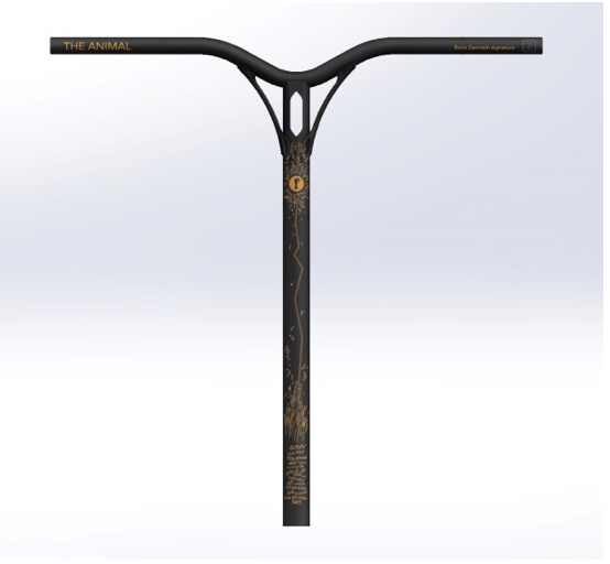 Scooter bar for freestyle scooter, Chromoly, Black