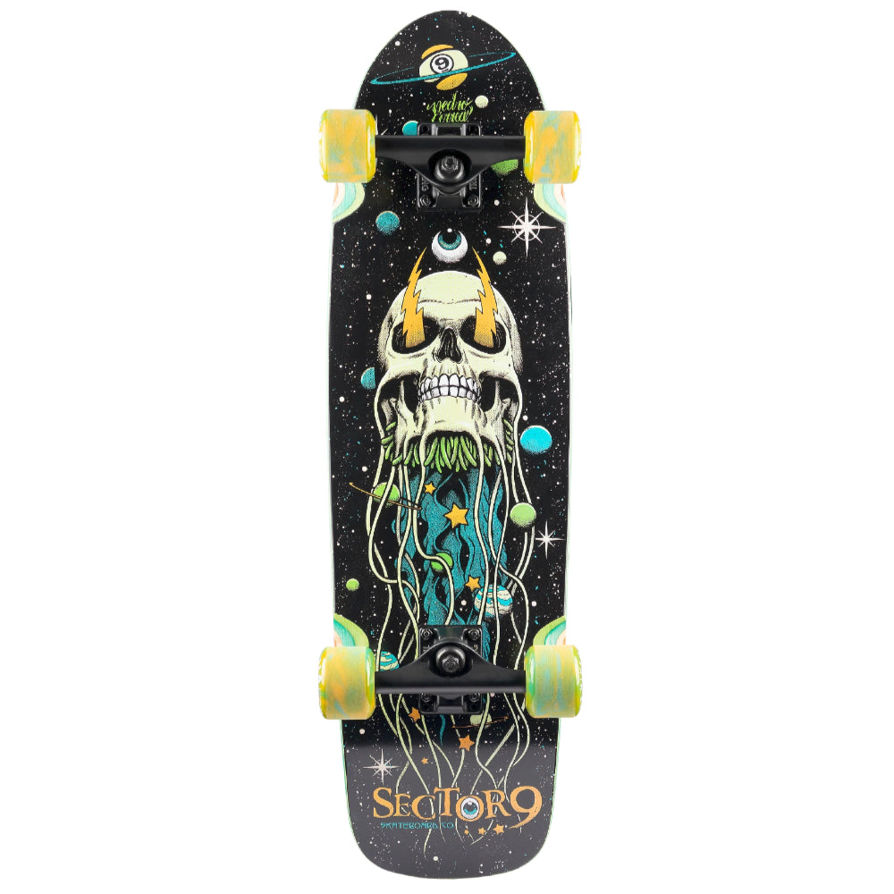 Sector 9 Chop Chop Charge 30.5in - Cruiser Complete Bottom Deck Design Skull Lightning