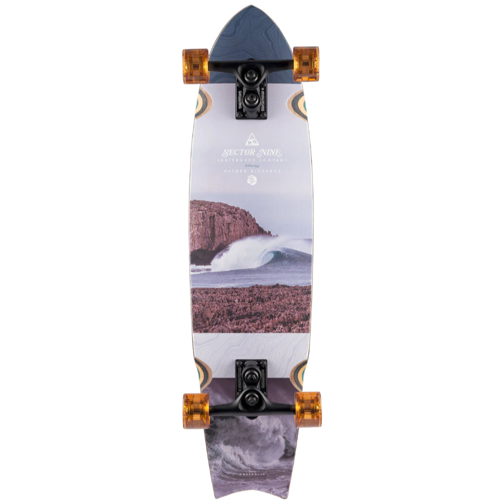 Sector 9 Unagi Rips 34.5in - Cruiser Complete Bottom Deck Design Wave