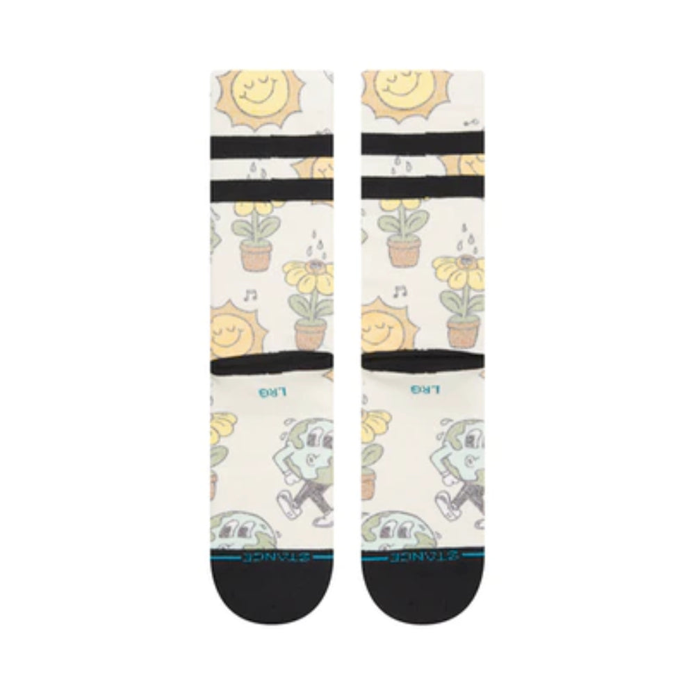 Stance Nice Mooves Crew Off White Socks Back
