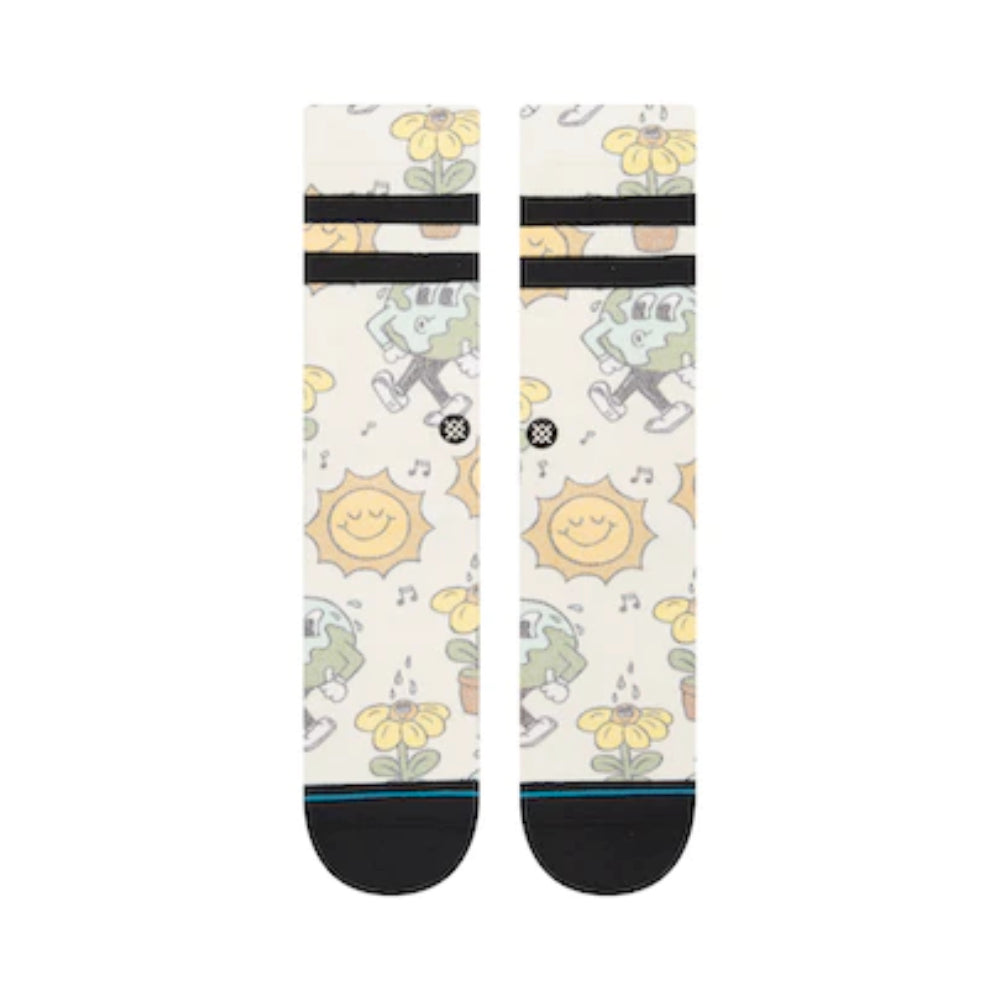 Stance Nice Mooves Crew Off White Socks Front