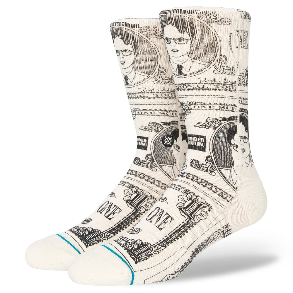 Stance x The Office Schrute Bucks Crew Socks Infiknit