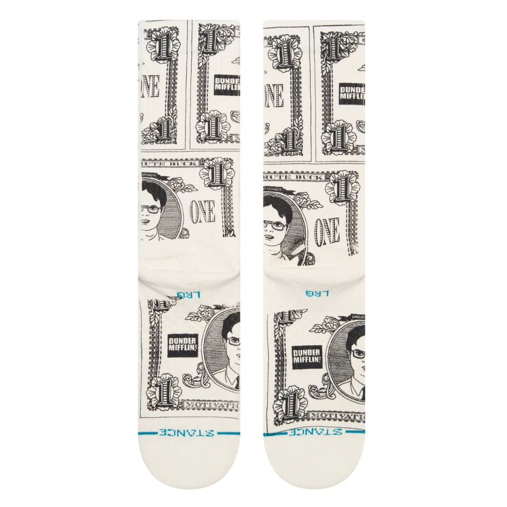 Stance x The Office Schrute Bucks Crew Socks Infiknit Back