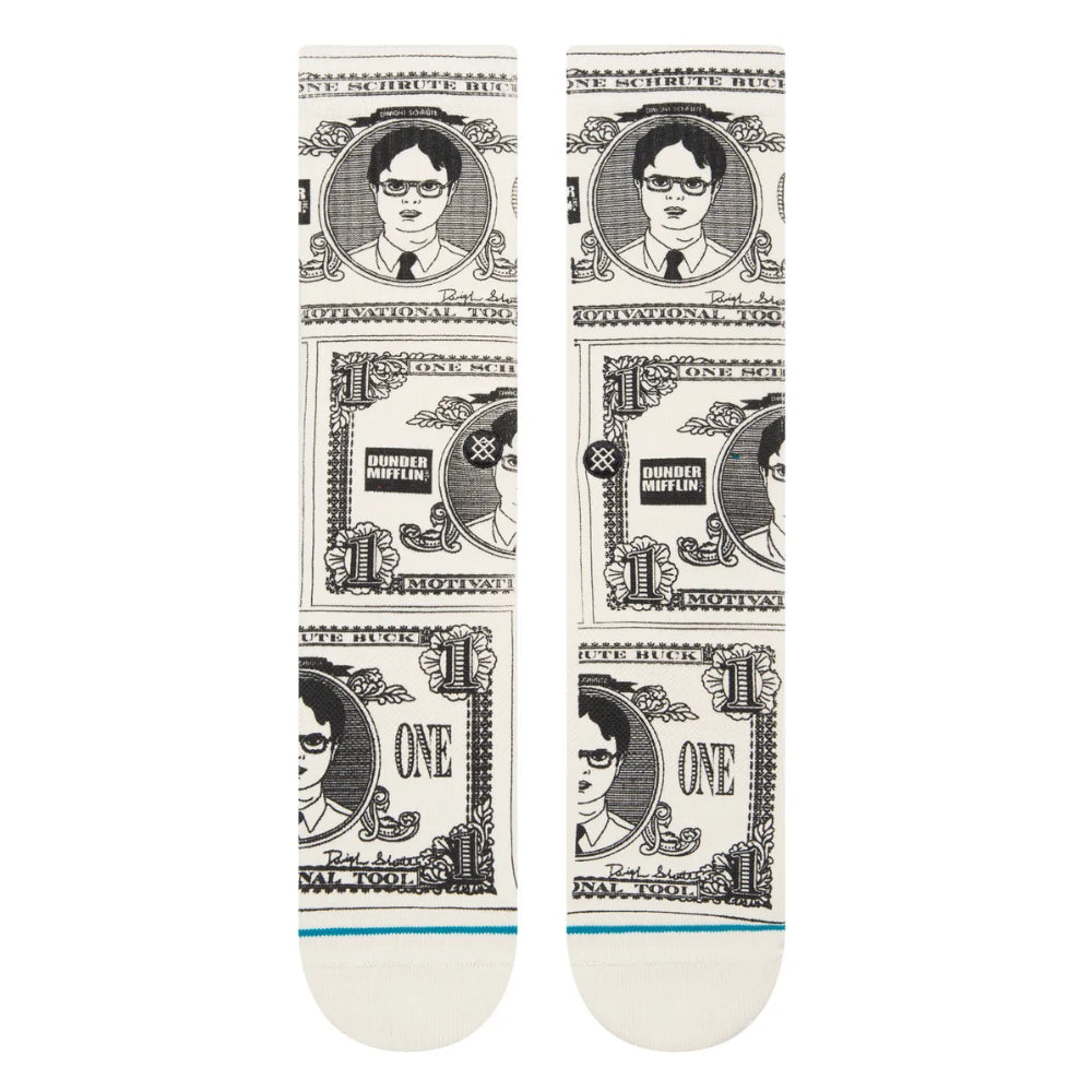 Stance x The Office Schrute Bucks Crew Socks Infiknit Front