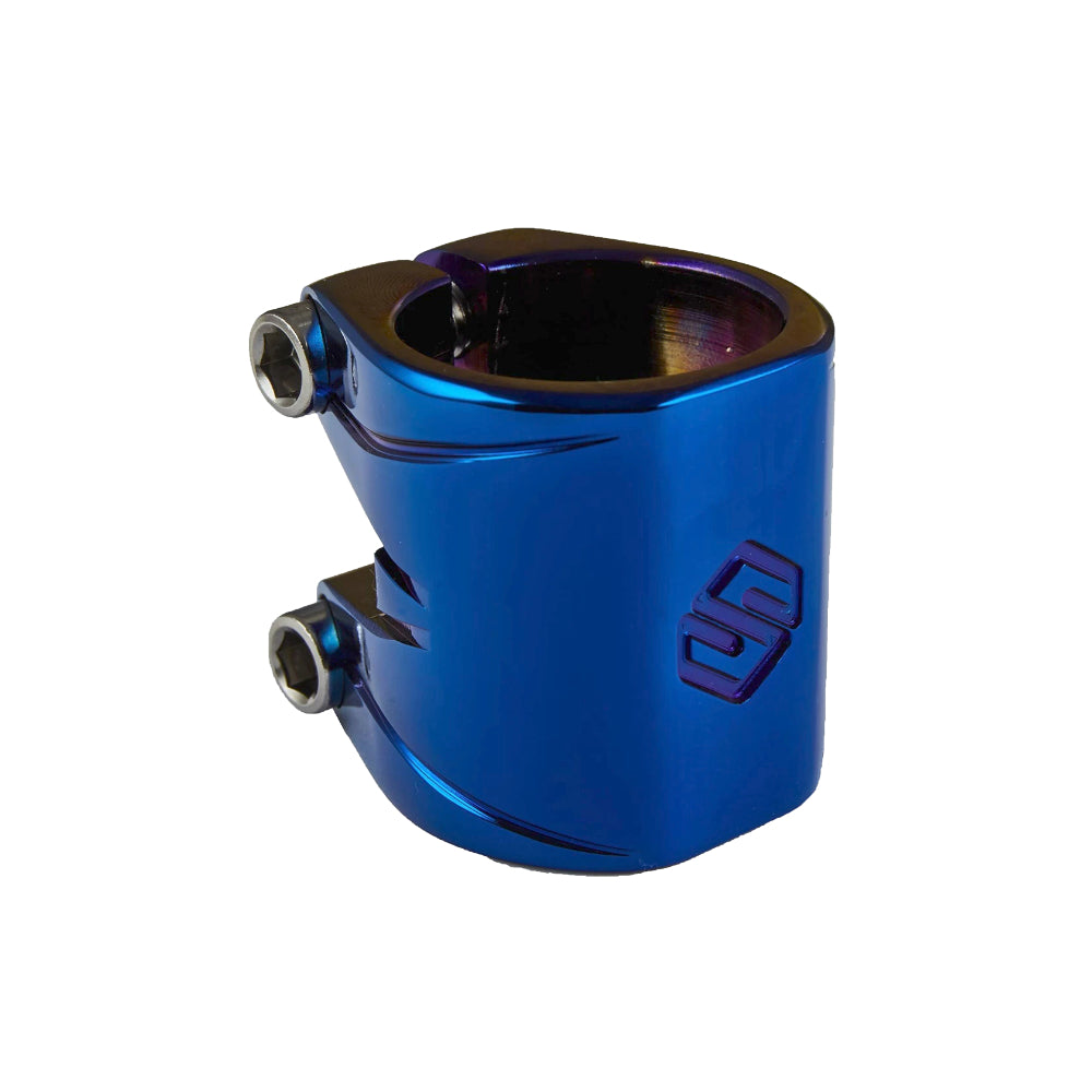Striker Double Clamp V2 - Scooter Clamp Blue Neo Chrome