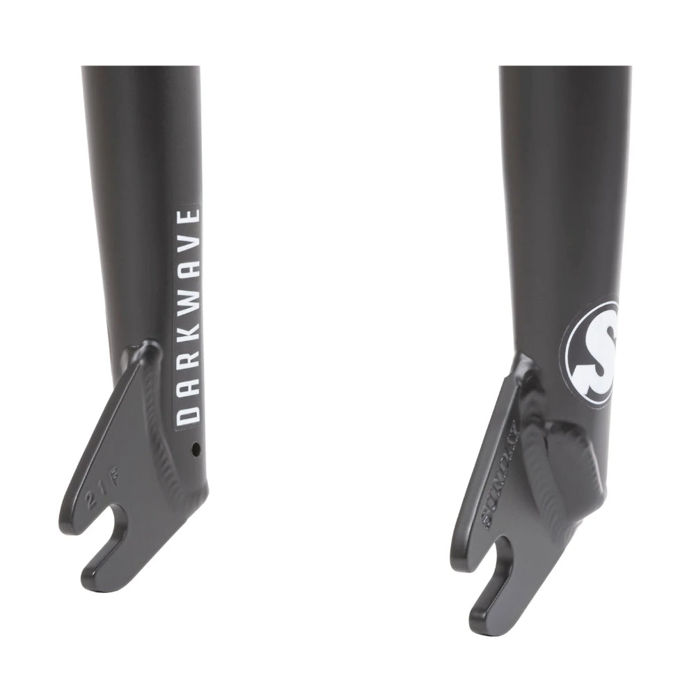 Sunday Darkwave 28mm Matte Black - BMX Fork 41 Thermal Drop Out Close Up