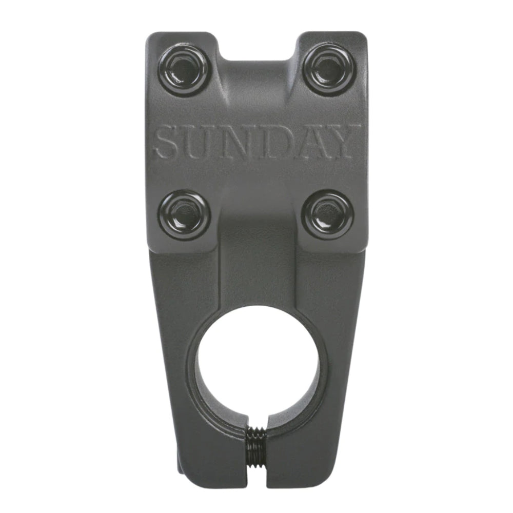 Sunday Freeze Top Load Black - BMX Stem Top View Engraved Logo