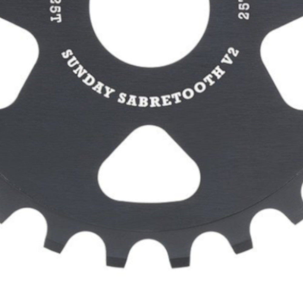 Sunday Sabretooth V2 Black 25T- BMX Sprocket Close Up