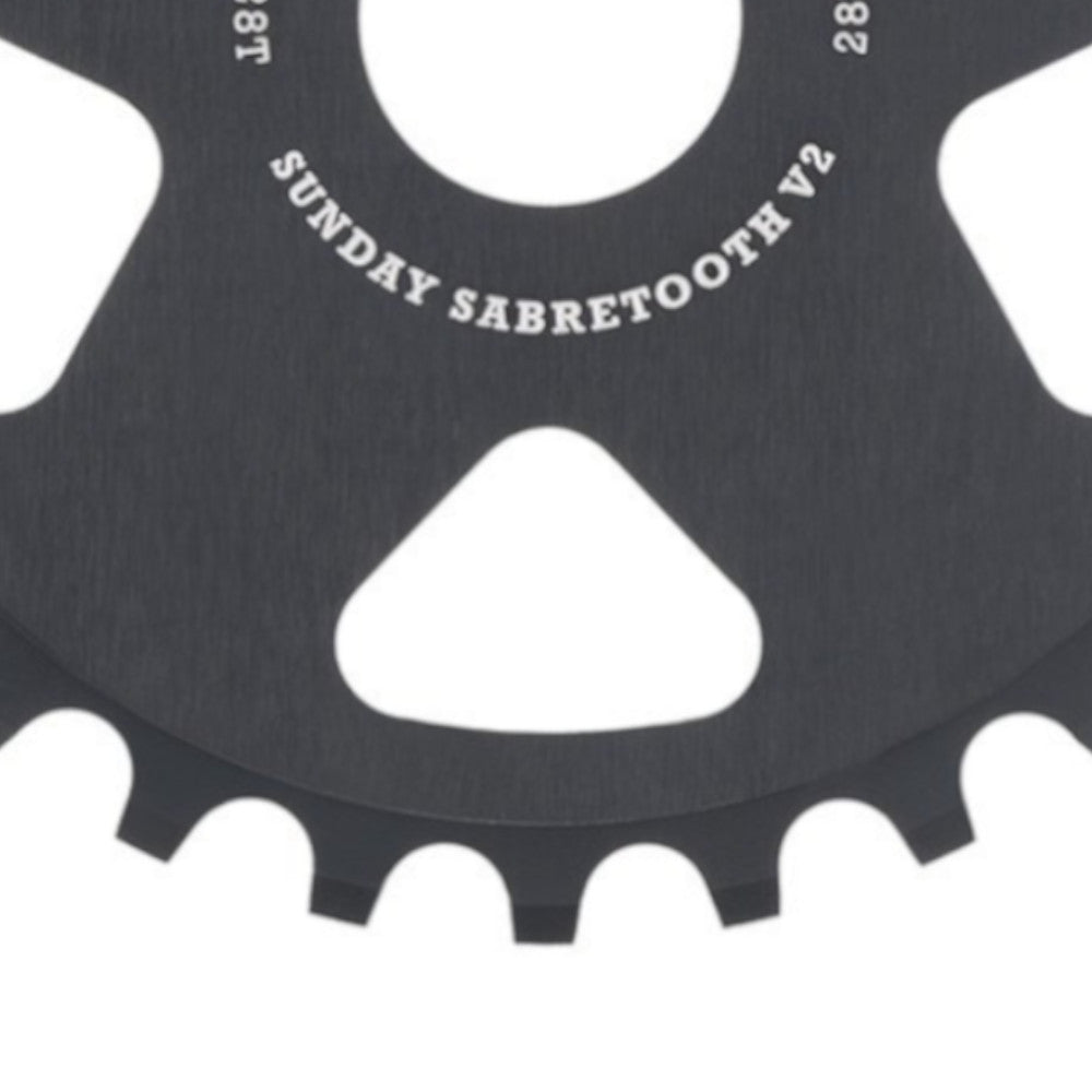 Sunday Sabretooth V2 Black 28T- BMX Sprocket Close Up