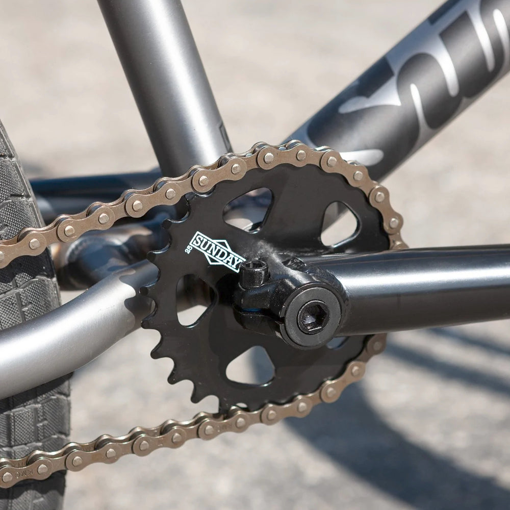 Sunday Scout Matte Raw 20" 2022 - BMX Complete 25T Sabertooth Steel Sprocket