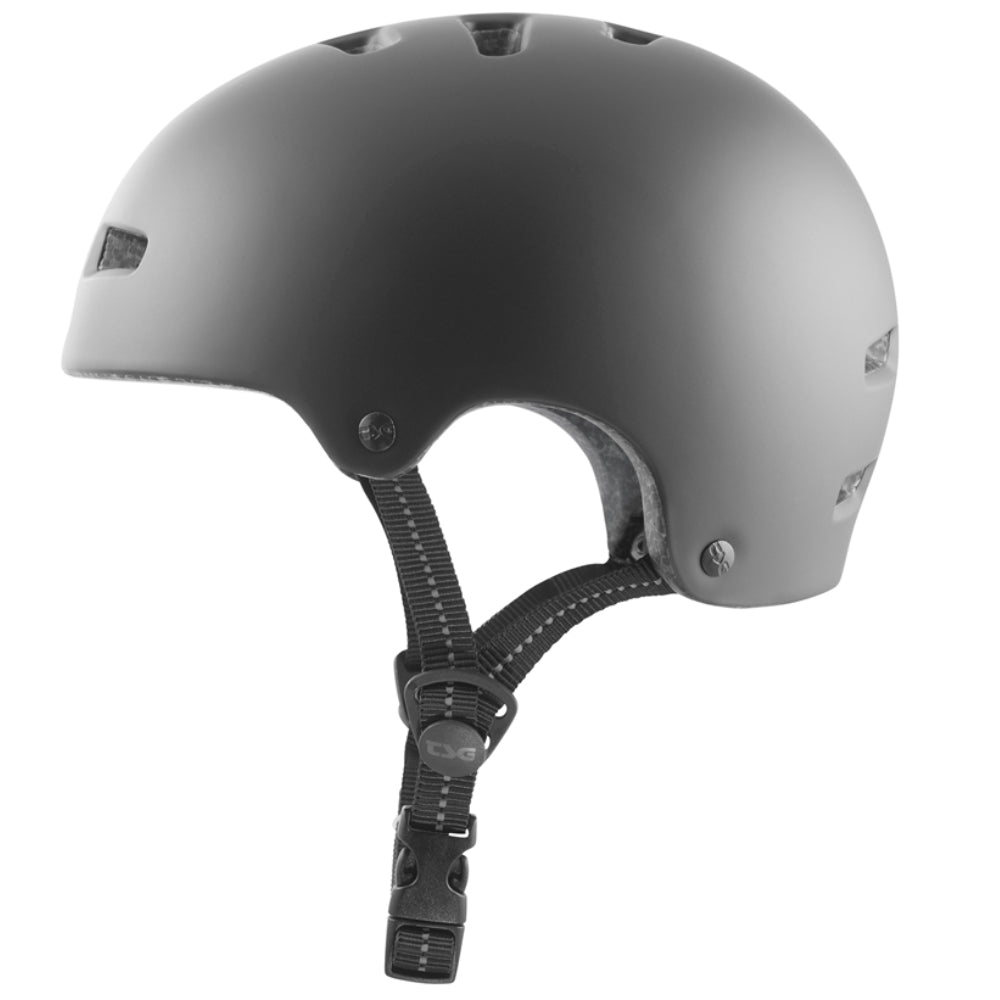 TSG Nipper Maxi Solid Color Satin Black (CERTIFIED) - Helmet Left Side