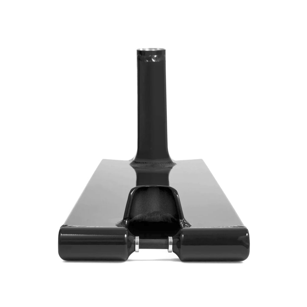 Tilt Formula Black Freestyle Street Scooter Deck The Formula Deck is part of Tilt’s Selects collection and is the successor of Tilt's original Theory Deck. You'll be stoked on the cutout providing lower weight while the new downtube maintains strength. Towards the back, you have an updated version of Tilt's welded dropouts and a new lower profile fender. The Formula Deck is lightweight and well balanced for whichever trick you throw next - Back Dropouts