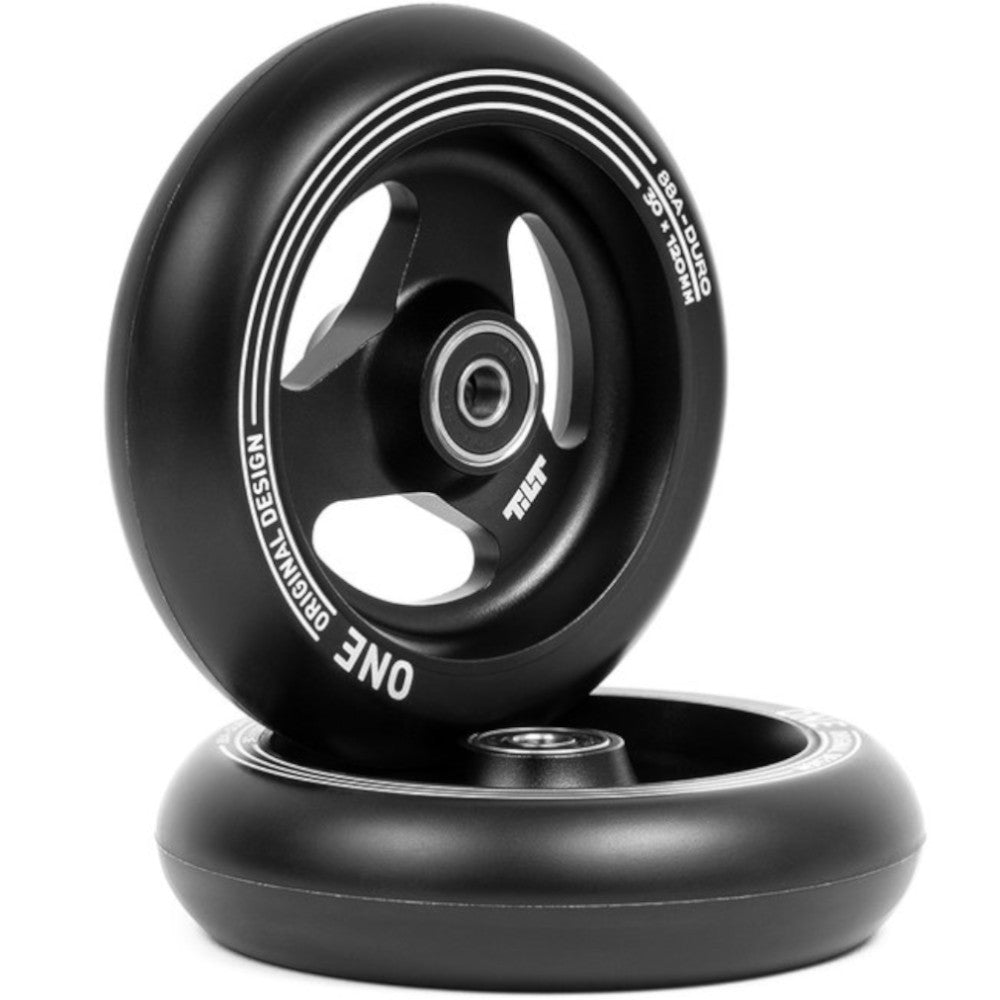 Tilt Stage 1 Black 120x30mm (PAIR) - Scooter Wheels Black