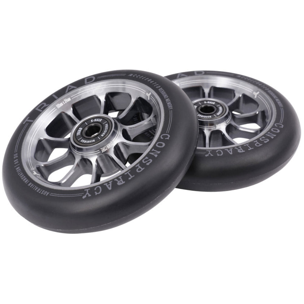 Triad Conspiracy 110mm Lightweight Freestyle Scooter Wheels Titanium Pair