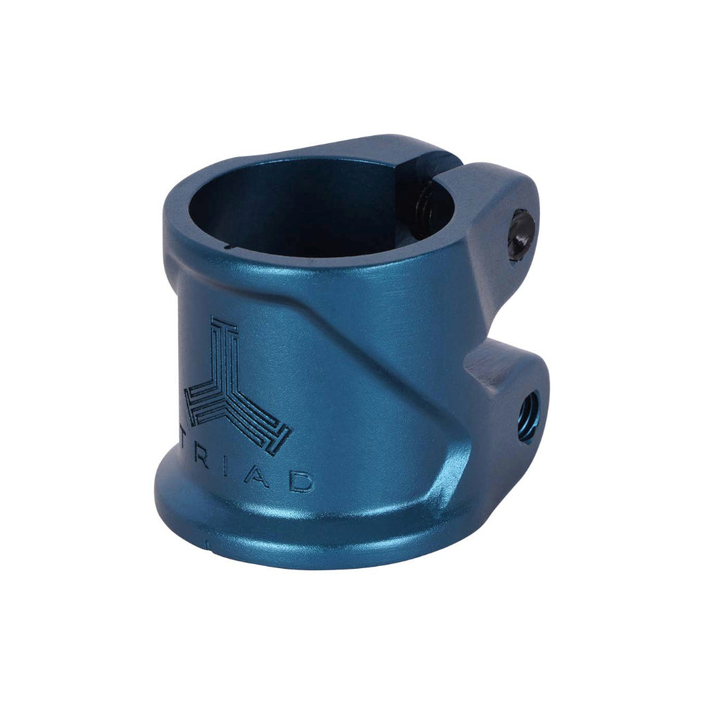 Triad Conspiracy 2 Bolt Freestyle Scooter Clamp With Integrated Dust Cap Blue Left