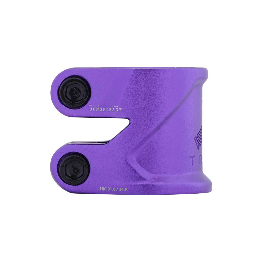Triad Conspiracy 2 Bolt Freestyle Scooter Clamp With Integrated Dust Cap Purple Side