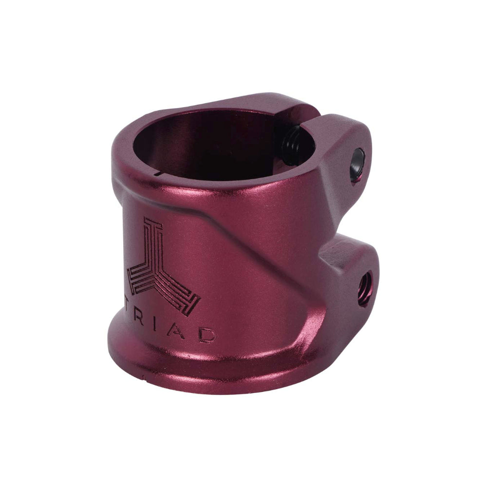 Triad Conspiracy 2 Bolt Freestyle Scooter Clamp With Integrated Dust Cap Red Left Angle