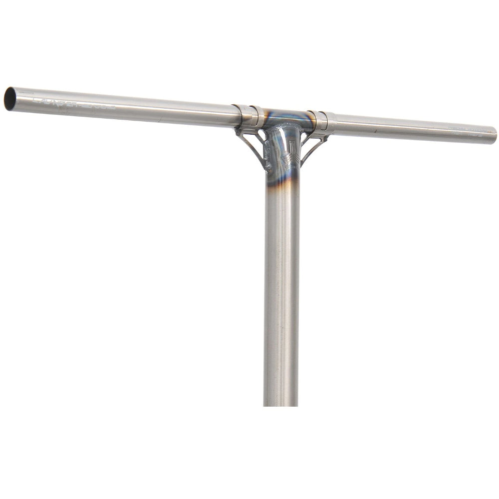 Triad Launder Oversized Butted Freestyle Scooter T-Bars with Gussets Raw Close Up