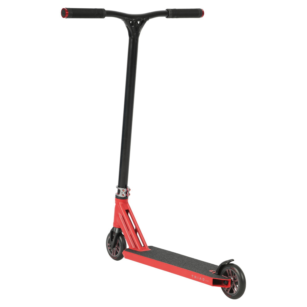 Triad C127 Arcane Red / Titanium Complete Scooter Left Back Angle View