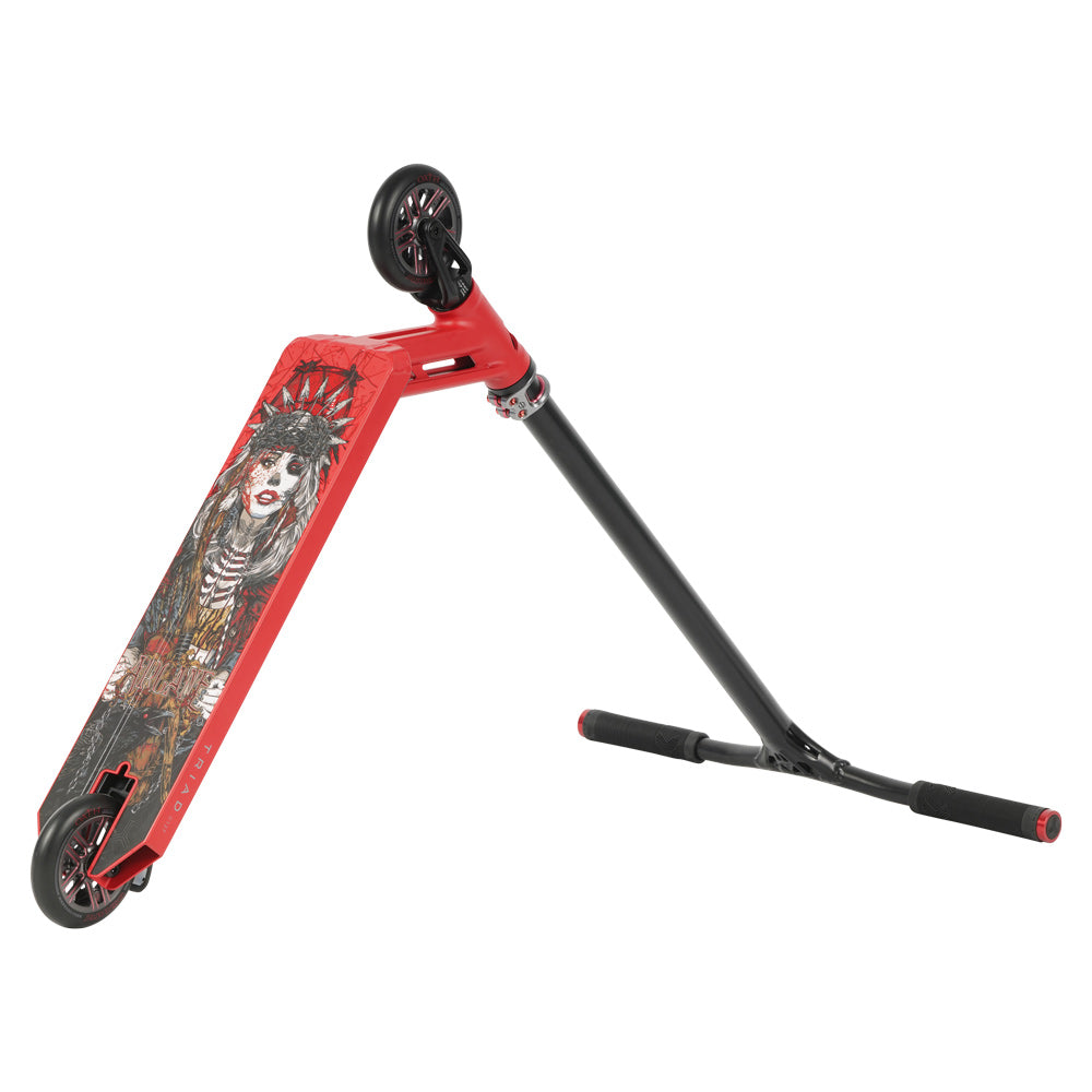 Triad C127 Arcane Red / Titanium Complete Scooter Pyramid View