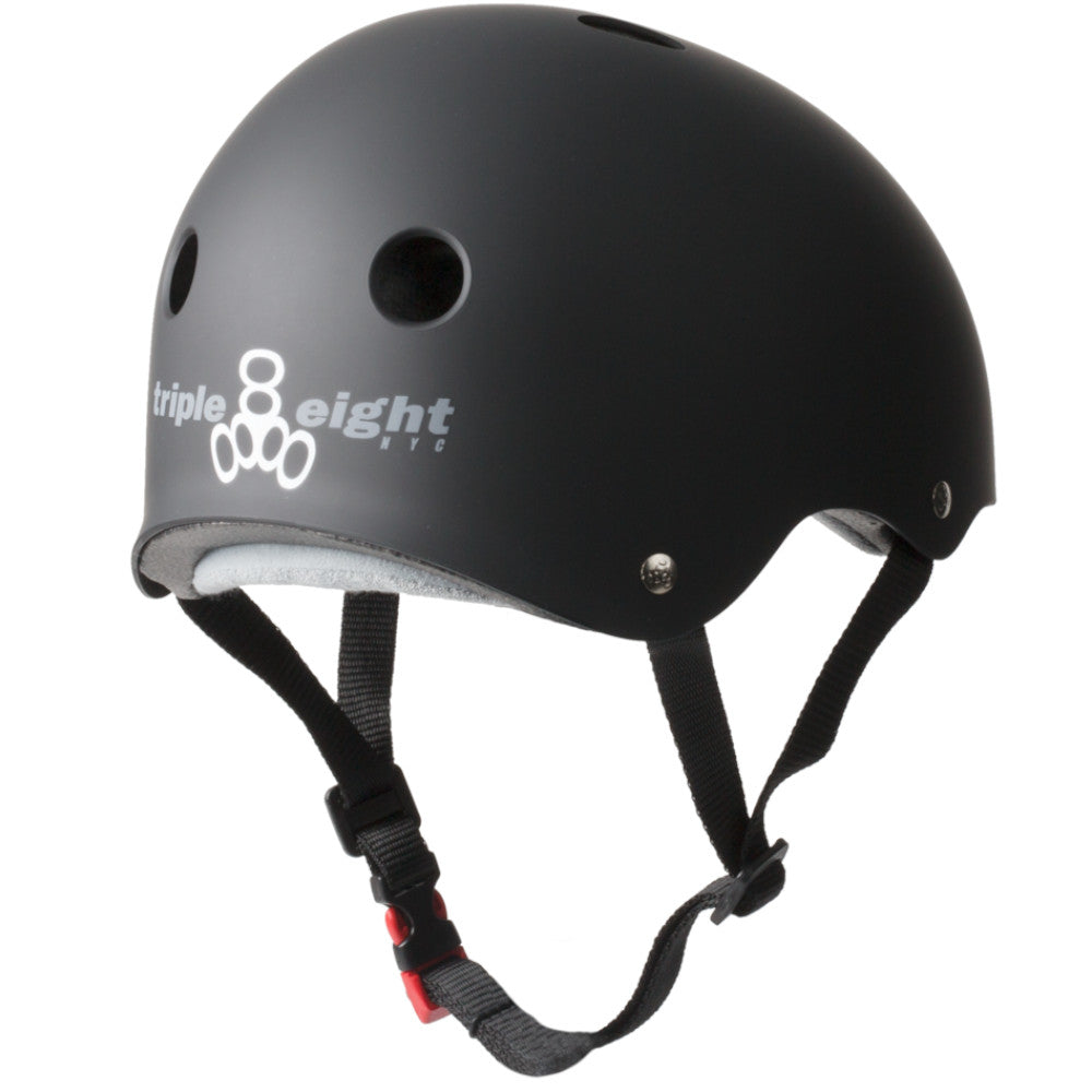 Triple 8 The CERTIFIED Sweatsaver Black Rubber - Helmet Back View