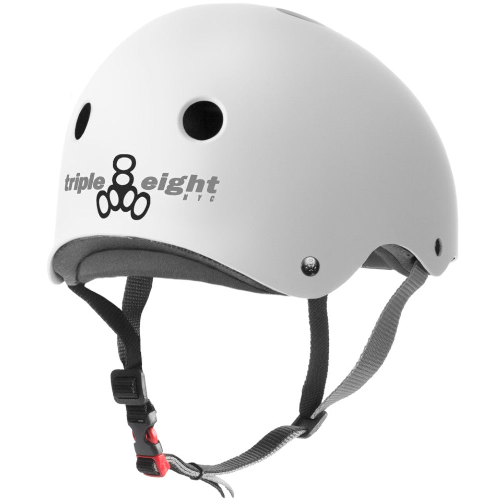 Triple 8 The CERTIFIED Sweatsaver White Rubber - Helmet Back View