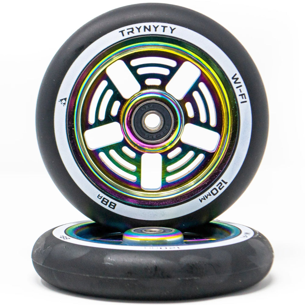 Trynyty Wi-Fi 120mm (PAIR)- Scooter Wheels Oilslick